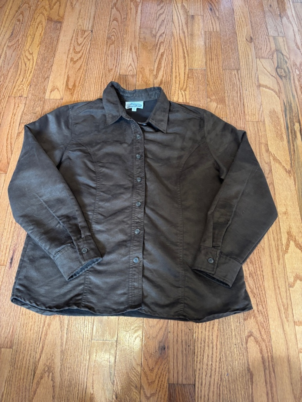 Classic Women's Button-Up Jacket in Dark Brown